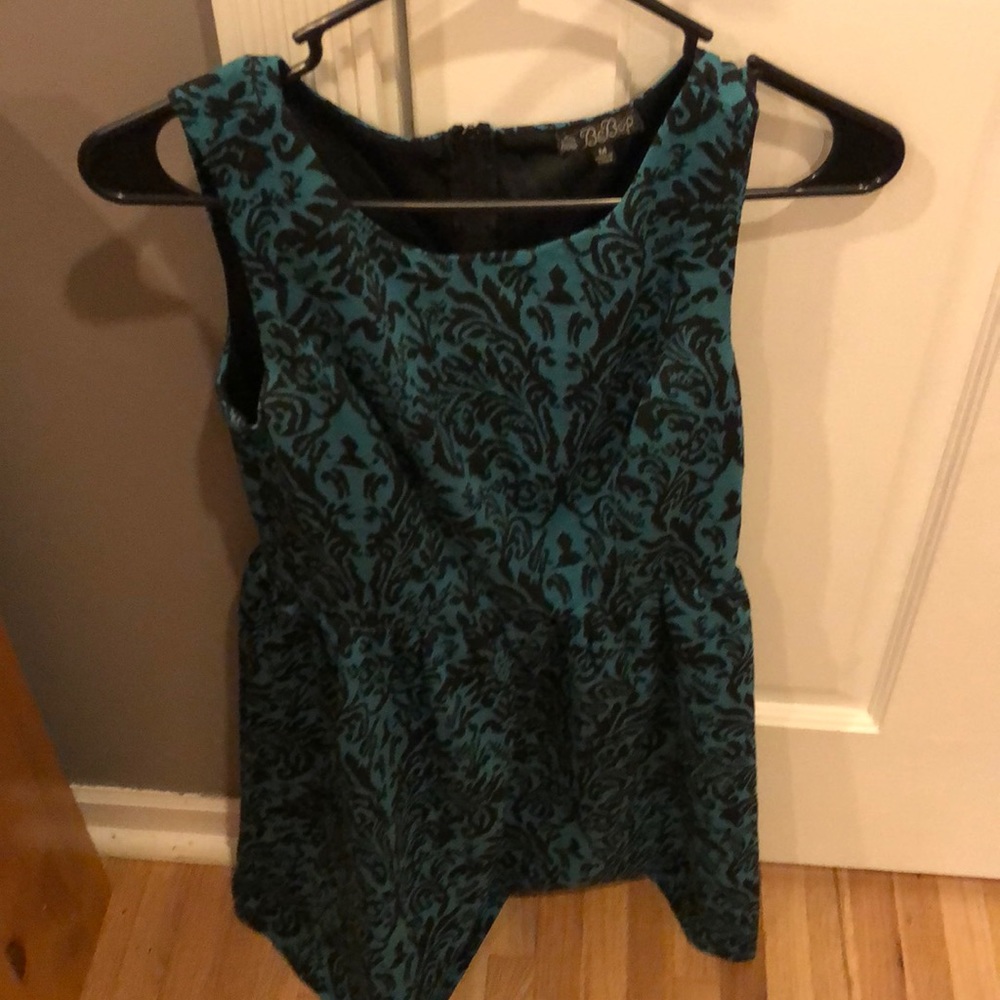 Teal & black pattern dress